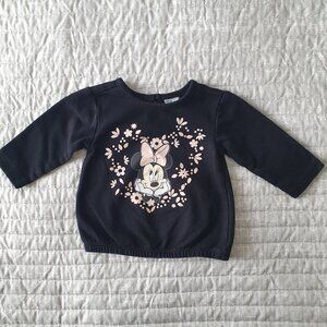 💙5/$20💙 Disney Minnie Mouse Baby Graphic Black Sweatshirt Size 3 Months